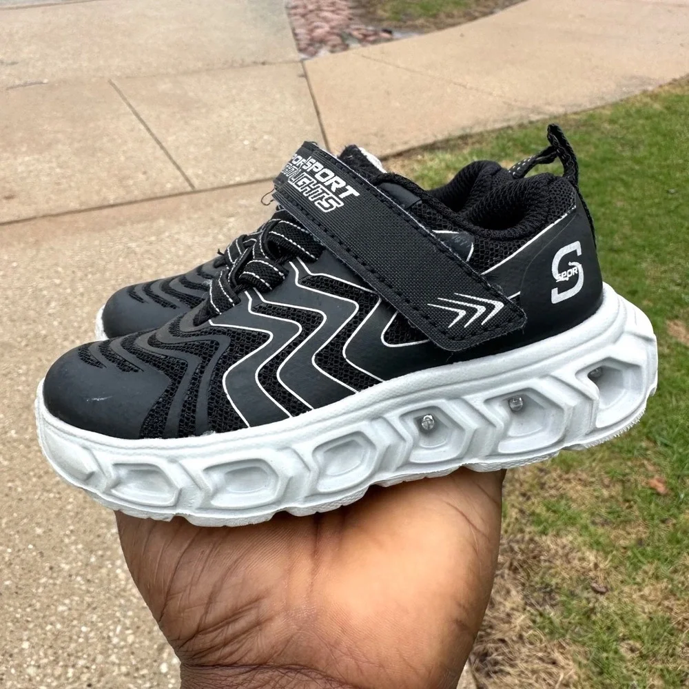 Sport By Skechers Toddler Boy‎ Jarrod Light Up Sneakers Size 7 Black